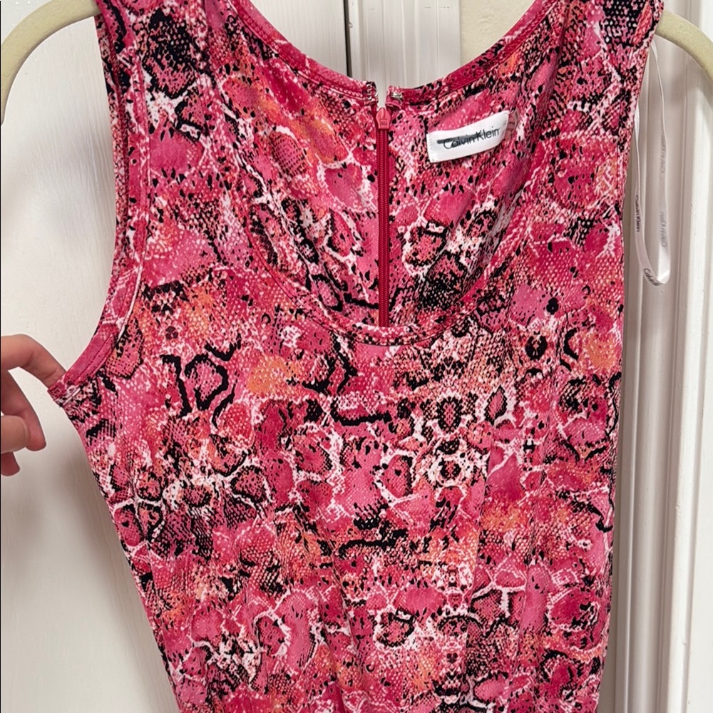 Calvin Klein Pink Animal Sleeveless Jumpsuit - Picture 7 of 9